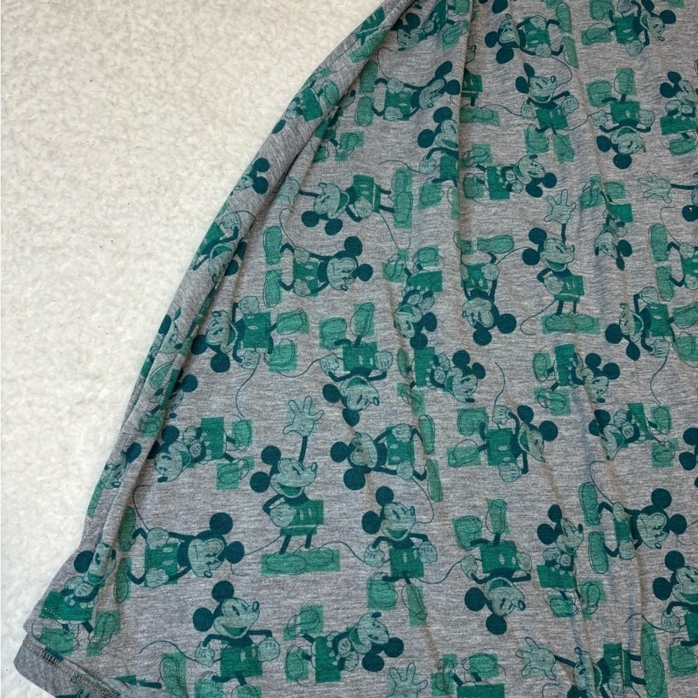 Lularoe Women Gray Vintage Disney Mickey Mouse Print Short Sleeve T-shirt Dress - Picture 3 of 8